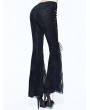 Devil Fashion Black Daily Wear Gothic Jacquard Flared Trousers for Women
