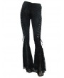 Devil Fashion Black Daily Wear Gothic Jacquard Flared Trousers for Women