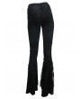 Devil Fashion Black Daily Wear Gothic Jacquard Flared Trousers for Women