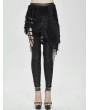 Devil Fashion Black Gothic Punk Hollowed-out Irregular Legging for Women