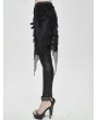 Devil Fashion Black Gothic Punk Hollowed-out Irregular Legging for Women