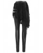 Devil Fashion Black Gothic Punk Hollowed-out Irregular Legging for Women