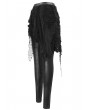 Devil Fashion Black Gothic Punk Hollowed-out Irregular Legging for Women