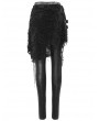 Devil Fashion Black Gothic Punk Hollowed-out Irregular Legging for Women