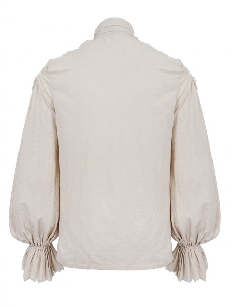 Devil Fashion White Gothic Vintage Jacquard Long Lantern Sleeve Shirt ...