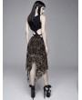 Devil Fashion Black and Brown Vintage Pattern Sexy Gothic Hollow-out Irregular Dress
