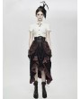 Devil Fashion Black Steampunk High Waist Long Skirt