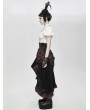 Devil Fashion Black Steampunk High Waist Long Skirt