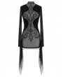 Devil Fashion Black Sexy Gothic Transparent Long Sleeve Mini Dress