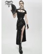 Devil Fashion Black Sexy Gothic Punk High Split Long Skirt