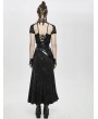 Devil Fashion Black Sexy Gothic Punk High Split Long Skirt