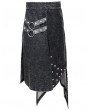 Devil Fashion Black Gothic Punk Rivet Do Old Style Irregular Half Skirt for Men