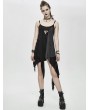 Devil Fashion Black Gothic Punk Asymmetric Sleeveless Daily Wear Dress