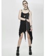 Devil Fashion Black Gothic Punk Asymmetric Sleeveless Daily Wear Dress