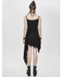 Devil Fashion Black Gothic Punk Asymmetric Sleeveless Daily Wear Dress