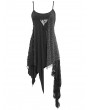 Devil Fashion Black Gothic Punk Asymmetric Sleeveless Daily Wear Dress