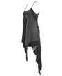 Devil Fashion Black Gothic Punk Asymmetric Sleeveless Daily Wear Dress