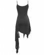 Devil Fashion Black Gothic Punk Asymmetric Sleeveless Daily Wear Dress