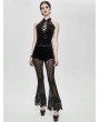 Devil Fashion Black Vintage Gothic Velvet Daily Wear Tank Top for Women