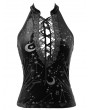 Devil Fashion Black Vintage Gothic Velvet Daily Wear Tank Top for Women