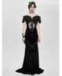 Eva Lady Black Romantic Gothic Flower Fishtail Corset Top for Women