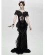 Eva Lady Black Romantic Gothic Flower Fishtail Corset Top for Women