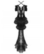 Eva Lady Black Romantic Gothic Flower Fishtail Corset Top for Women