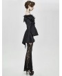 Eva Lady Black Romantic Elegant Gothic Flower Off-the-Shoulder Long Sleeve Blouse for Women