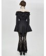 Eva Lady Black Romantic Elegant Gothic Flower Off-the-Shoulder Long Sleeve Blouse for Women
