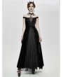 Eva Lady Black Vintage Sexy Gothic Off-the-Shoulder Velvet Long Prom Party Dress