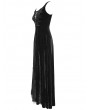 Eva Lady Black Vintage Sexy Gothic Off-the-Shoulder Velvet Long Prom Party Dress