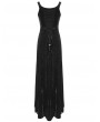 Eva Lady Black Vintage Sexy Gothic Off-the-Shoulder Velvet Long Prom Party Dress