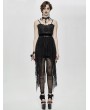 Eva Lady Black Gothic Lace Sleeveless Short Irregular Dress