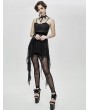 Eva Lady Black Gothic Lace Sleeveless Short Irregular Dress