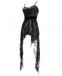 Eva Lady Black Gothic Lace Sleeveless Short Irregular Dress