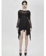 Eva Lady Black Vintage Gothic Jacquard Short Irregular Dress