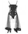 Eva Lady Black Sexy Gothic Transparent Lace Flower Corset Top for Women