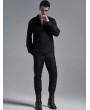 Punk Rave Black Gothic Jacquard Long Sleeve Casual Shirt for Men