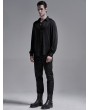 Punk Rave Black Gothic Jacquard Long Sleeve Casual Shirt for Men