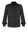 Punk Rave Black Gothic Jacquard Long Sleeve Casual Shirt for Men