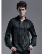 Punk Rave Dark Green Gothic Jacquard Long Sleeve Casual Shirt for Men