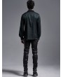 Punk Rave Dark Green Gothic Jacquard Long Sleeve Casual Shirt for Men