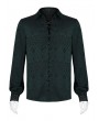 Punk Rave Dark Green Gothic Jacquard Long Sleeve Casual Shirt for Men