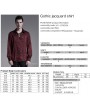 Punk Rave Dark Red Gothic Jacquard Long Sleeve Casual Shirt for Men