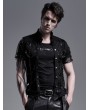 Punk Rave Black Gothic Punk Metal Hollow-out Chain Vest Top for Men