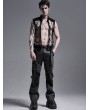 Punk Rave Black Gothic Punk Metal Hollow-out Chain Vest Top for Men