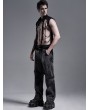 Punk Rave Black Gothic Punk Metal Hollow-out Chain Vest Top for Men