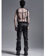 Punk Rave Black Gothic Punk Metal Hollow-out Chain Vest Top for Men