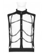 Punk Rave Black Gothic Punk Metal Hollow-out Chain Vest Top for Men