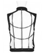 Punk Rave Black Gothic Punk Metal Hollow-out Chain Vest Top for Men